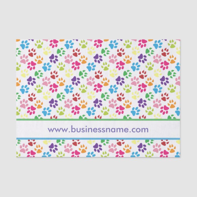 mehrfarbige Paw-Prints Seidenpapier (Vorderseite)