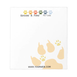 Mehrfarbige Paws Tierpflege Notizblock
