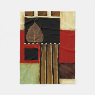 Mehrfarbige Platten-Malerei mit Brown-Blatt Fleecedecke