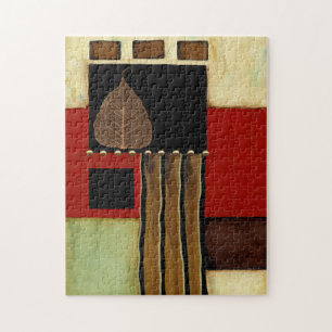 Mehrfarbige Platten-Malerei mit Brown-Blatt Puzzle