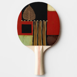 Mehrfarbige Platten-Malerei mit Brown-Blatt Tischtennis Schläger