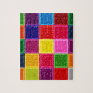 Mehrfarbige Plätze und Streifen Girly Puzzle