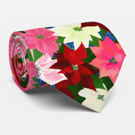 Mehrfarbige Poinsettia Weihnachten Krawatte