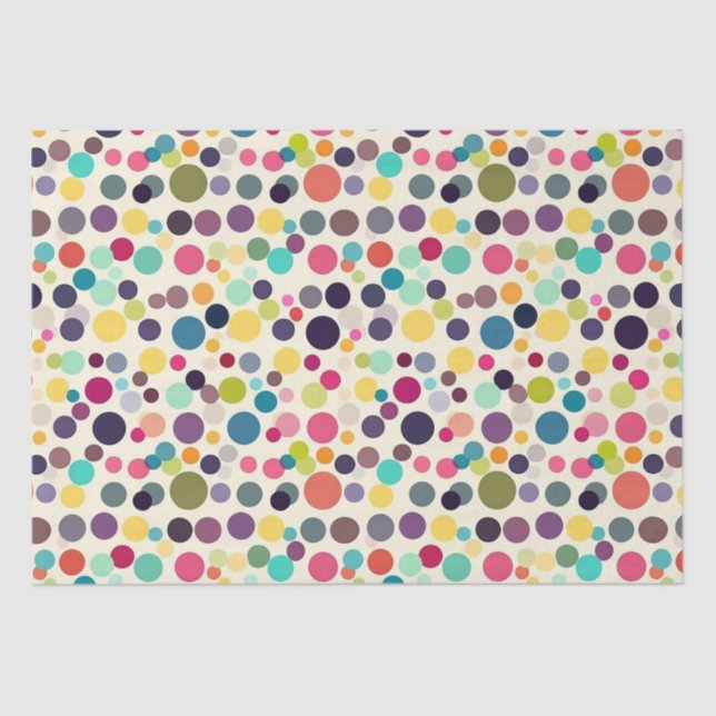 mehrfarbige Polka Dots Seidenpapier (Vorderseite)