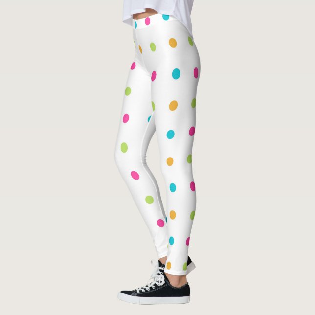 Mehrfarbige Polka-Punkte Leggings (Links)