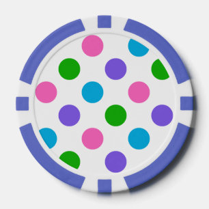 Mehrfarbige Polka-Punkte Pokerchips