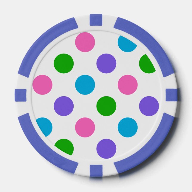 Mehrfarbige Polka-Punkte Pokerchips (Vorderseite)