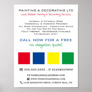 Mehrfarbige Quadrate, Maler und Dekorator Poster