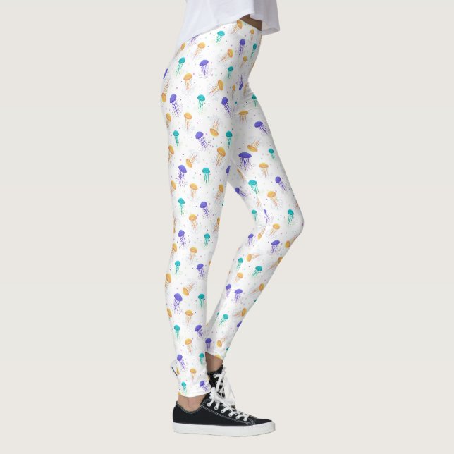 Mehrfarbige Quallenmuster Leggings (Rechts)