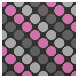 Mehrfarbige Retro 6ties Polka Dots Grau pink Stoff