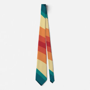 Mehrfarbige Retro-Wellendesign Krawatte