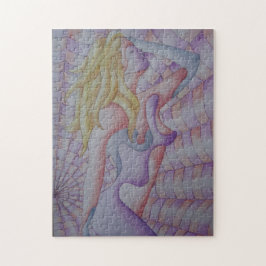 mehrfarbige rosa aufwerfendame der abstrakten puzzle