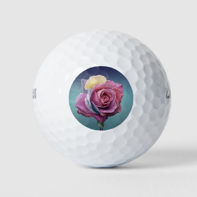 mehrfarbige Rose Golfball (Vorderseite)