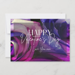 Mehrfarbige Rose - Happy Valentine Day Card Einladung