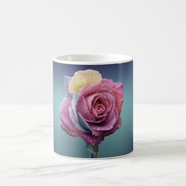 mehrfarbige Rose Kaffeetasse (Mittel)
