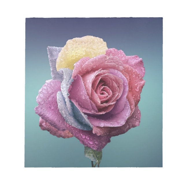 mehrfarbige Rose Notizblock (Vorderseite)