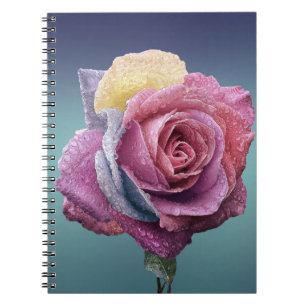 mehrfarbige Rose Notizblock