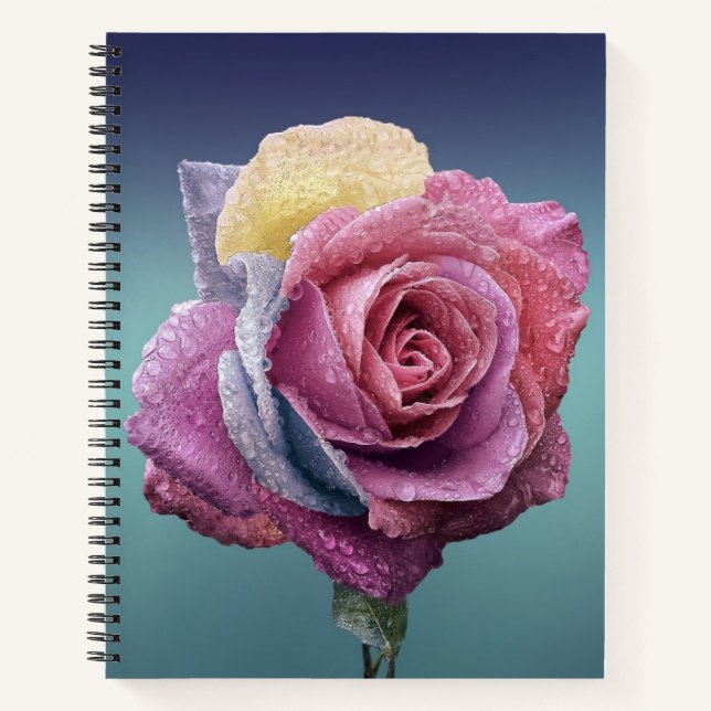 mehrfarbige Rose Notizbuch (Vorderseite)