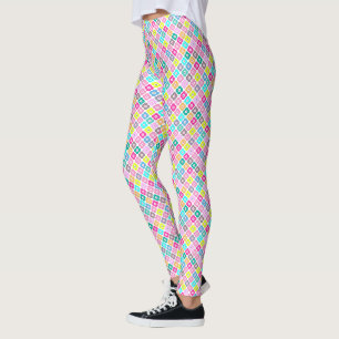 Mehrfarbige rustikale Blumenmuster auf Weiß  Leggings