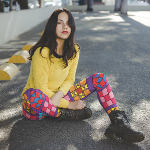 Mehrfarbige Samplerblöcke Leggings