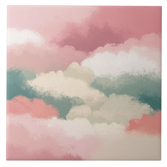 Mehrfarbige Schattenwolke groß Fliese (Vorderseite)