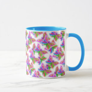 mehrfarbige Schmetterlinge in fetten Farben Tasse