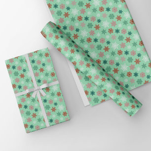 Mehrfarbige Schneeflockenmuster – Winter Weihnacht Geschenkpapier