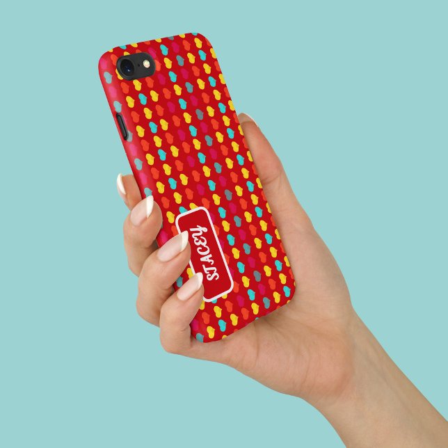 Mehrfarbige stilvolle handgezeichnete Herzformen Case-Mate iPhone Hülle (Von Creator hochgeladen)