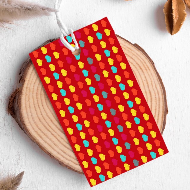 Mehrfarbige stilvolle handgezeichnete Herzformen Geschenkanhänger (Von Creator hochgeladen)