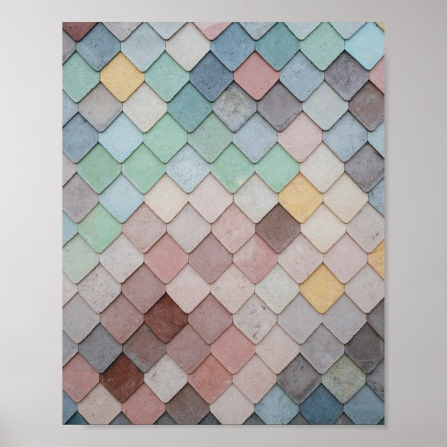mehrfarbige Tiles Poster (Vorne)