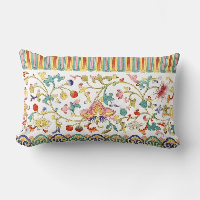 Mehrfarbige traditionelle orientalische Abendessen Lendenkissen (Vorderseite)