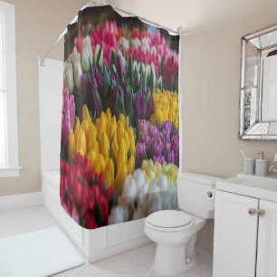 Mehrfarbige Tulpen Duschvorhang