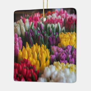 Mehrfarbige Tulpen Keramikornament