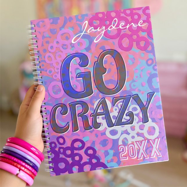 Mehrfarbige überlappende Kreise mit Text Planer (Colorful circles in pink, purple and blue. This planner is fun and cute. Great gift for her.)