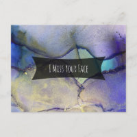 Mehrfarbige und goldene Alkoholtinte I Miss Your F