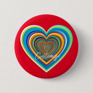 Mehrfarbige Valentinherz Thunder_Cove Button
