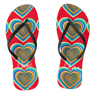 Mehrfarbige Valentinherz Thunder_Cove Flip Flops