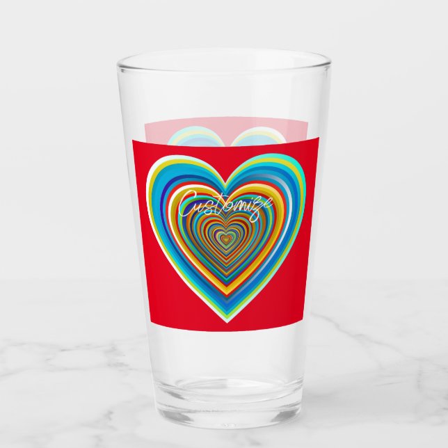 Mehrfarbige Valentinherz Thunder_Cove Glas (Vorderseite)