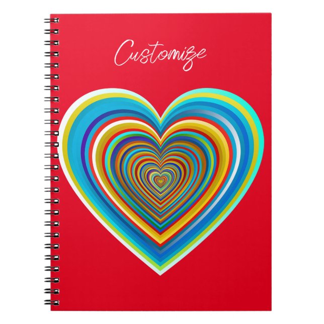 Mehrfarbige Valentinherz Thunder_Cove Notizblock (Vorderseite)