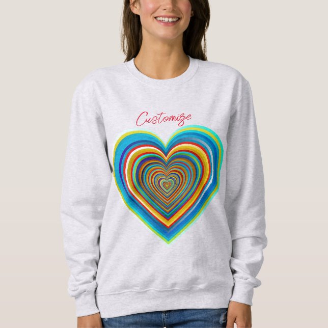Mehrfarbige Valentinherz Thunder_Cove Sweatshirt (Vorderseite)