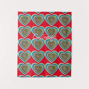 Mehrfarbige Valentinherz Thunder_Cove Wandteppich