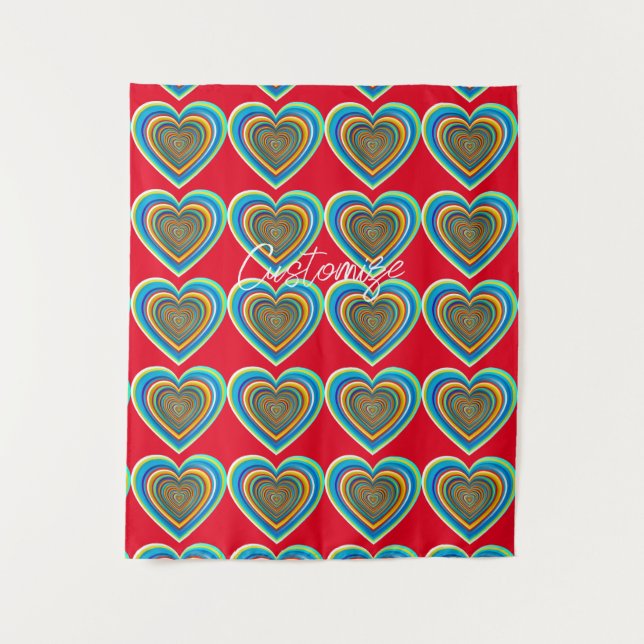 Mehrfarbige Valentinherz Thunder_Cove Wandteppich (Vorderseite)