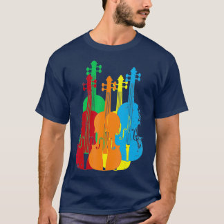 mehrfarbige Violins Musicians Orchestra Chair Chai T-Shirt