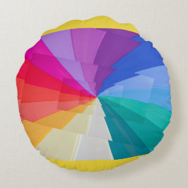 mehrfarbige Vortexte auf Rundkissen Rundes Kissen