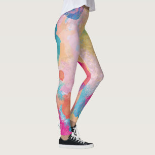 Mehrfarbige Wasserfarbspritzer Leggings