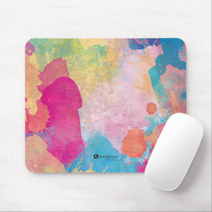 Mehrfarbige Wasserfarbspritzer Mousepad