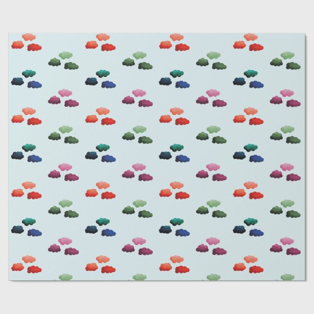 Mehrfarbige Wasserwolken Geschenkpapier (Flach)