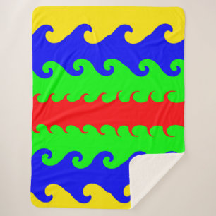 Mehrfarbige Waves Sherpa Blanket Sherpadecke