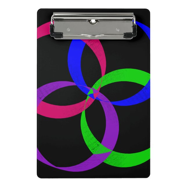 Mehrfarbige Wechsel-Geometrie-Mini-Clipboarde Mini Klemmbrett (Vorderseite)
