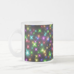 Mehrfarbige Weihnachtsstern-Strahlen-Muster Mattglastasse